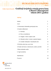 Godišnji izvještaj o stanju ljudskih prava žena u BiH-2013