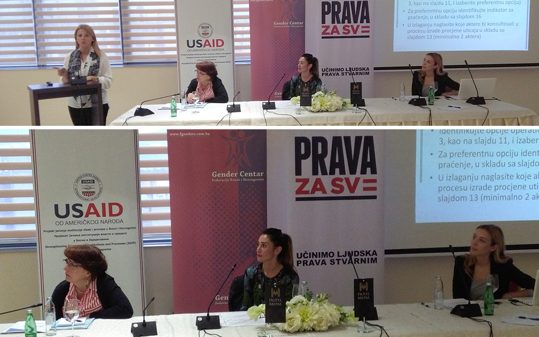 Radionica: Integrisanje ravnopravnosti spolova u politike i propise (20 – 21 oktobar, 2016, Mostar)