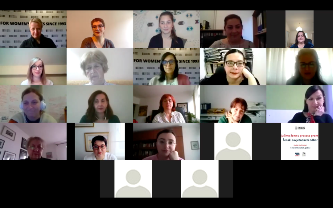 Online sastanak: Ženski savjetodavni odbor – Uključimo žene u procese promjena”